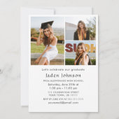 Modern Minimalistisch Afstudeerder 4 PHOTO Graduat Kaart (Achterkant)