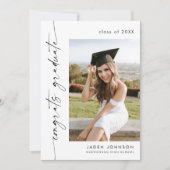 Modern Minimalistisch Afstudeerder 4 PHOTO Graduat Kaart (Voorkant)