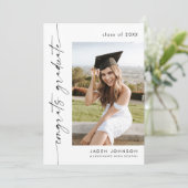 Modern Minimalistisch Afstudeerder 4 PHOTO Graduat Kaart (Staand voorkant)