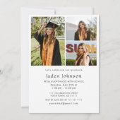 Modern Minimalistisch Afstudeerder 4 PHOTO Graduat Kaart (Achterkant)