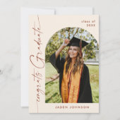 Modern Minimalistisch Afstudeerder 4 PHOTO Graduat Kaart (Voorkant)