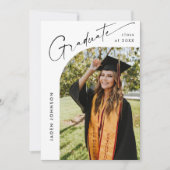 Modern Minimalistisch Afstudeerder 4 PHOTO Graduat Kaart (Voorkant)