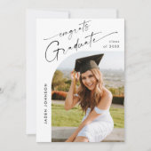 Modern Minimalistisch Afstudeerder 4 PHOTO Graduat Kaart (Voorkant)