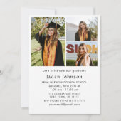 Modern Minimalistisch Afstudeerder 4 PHOTO Graduat Kaart (Achterkant)