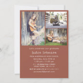 Modern Minimalistisch Afstudeerder 4 PHOTO Graduat Kaart (Achterkant)