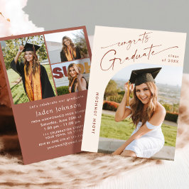 Modern Minimalistisch Afstudeerder 4 PHOTO Graduat Kaart