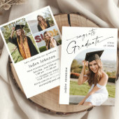 Modern Minimalistisch Afstudeerder 4 PHOTO Graduat Kaart