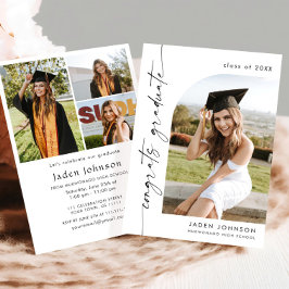 Modern Minimalistisch Afstudeerder 4 PHOTO Graduat Kaart