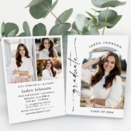 Modern Minimalistisch Afstudeerder 4 PHOTO Graduat Kaart