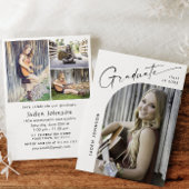 Modern Minimalistisch Afstudeerder 4 PHOTO Graduat Kaart