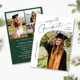 Modern Minimalistisch Afstudeerder 4 PHOTO Graduat Kaart