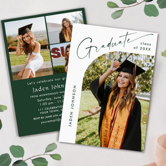 Modern Minimalistisch Afstudeerder 4 PHOTO Graduat Kaart