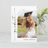 Modern Minimalistisch Afstudeerder 4 PHOTO Graduat Kaart (Staand voorkant)