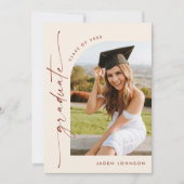 Modern Minimalistisch Afstudeerder 4 PHOTO Graduat Kaart (Voorkant)