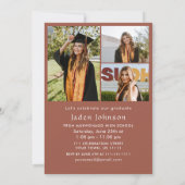 Modern Minimalistisch Afstudeerder 4 PHOTO Graduat Kaart (Achterkant)