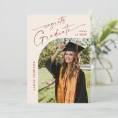 Modern Minimalistisch Afstudeerder 4 PHOTO Graduat Kaart (Staand voorkant)