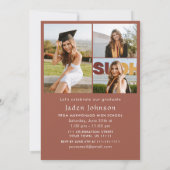 Modern Minimalistisch Afstudeerder 4 PHOTO Graduat Kaart (Achterkant)