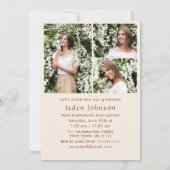 Modern Minimalistisch Afstudeerder 4 PHOTO Graduat Kaart (Achterkant)