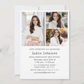 Modern Minimalistisch Afstudeerder 4 PHOTO Graduat Kaart (Achterkant)