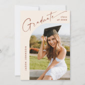 Modern Minimalistisch Afstudeerder 5 FOTO Graduati Kaart (Voorkant)