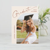 Modern Minimalistisch Afstudeerder 5 FOTO Graduati Kaart (Staand voorkant)