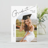 Modern Minimalistisch Afstudeerder 5 FOTO Graduati Kaart (Staand voorkant)