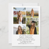 Modern Minimalistisch Afstudeerder 5 FOTO Graduati Kaart (Achterkant)