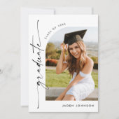 Modern Minimalistisch Afstudeerder 5 FOTO Graduati Kaart (Voorkant)