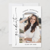 Modern Minimalistisch Afstudeerder 5 FOTO Graduati Kaart (Voorkant)
