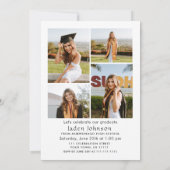 Modern Minimalistisch Afstudeerder 5 FOTO Graduati Kaart (Achterkant)