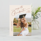 Modern Minimalistisch Afstudeerder 5 FOTO Graduati Kaart (Staand voorkant)