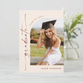 Modern Minimalistisch Afstudeerder 5 FOTO Graduati Kaart (Staand voorkant)