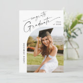 Modern Minimalistisch Afstudeerder 5 FOTO Graduati Kaart (Staand voorkant)