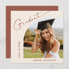 Modern Minimalistisch Afstudeerder PHOTO Graduatio Kaart