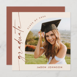 Modern Minimalistisch Afstudeerder PHOTO Graduatio Kaart