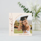 Modern Minimalistisch Afstudeerder PHOTO Graduatio Kaart (Staand voorkant)