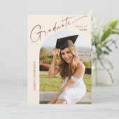 Modern Minimalistisch Afstudeerder PHOTO Graduatio Kaart (Staand voorkant)