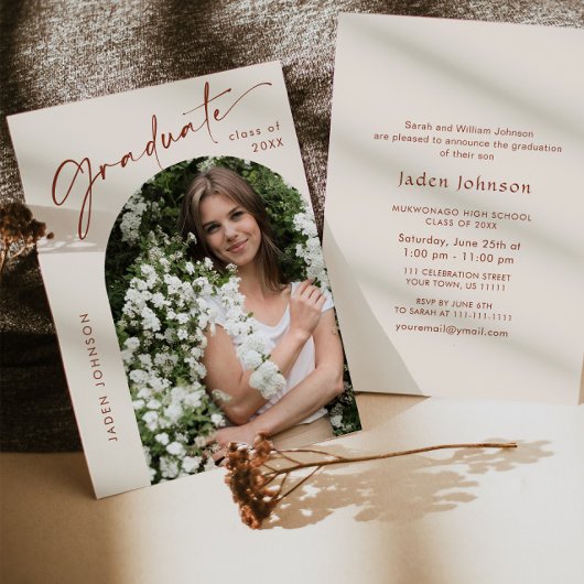 Modern Minimalistisch Afstudeerder PHOTO Graduatio Kaart