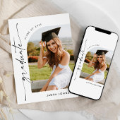 Modern Minimalistisch Afstudeerder PHOTO Graduatio Kaart