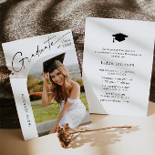 Modern Minimalistisch Afstudeerder PHOTO Graduatio Kaart