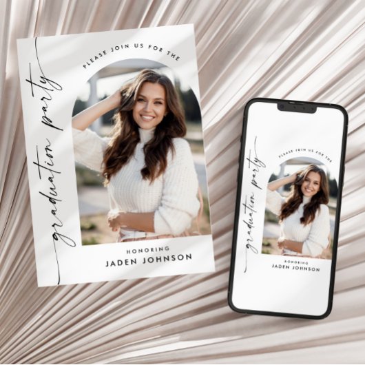 Modern Minimalistisch Afstudeerder PHOTO Graduatio Kaart