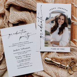 Modern Minimalistisch Afstudeerder PHOTO Graduatio Kaart