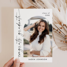 Modern Minimalistisch Afstudeerder PHOTO Graduatio Kaart