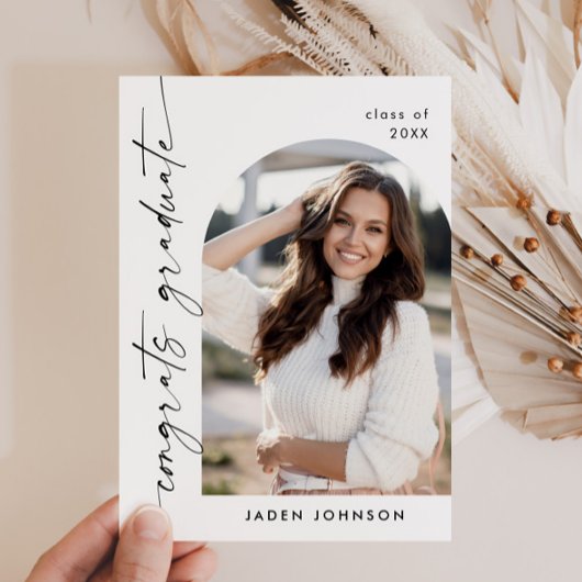 Modern Minimalistisch Afstudeerder PHOTO Graduatio Kaart