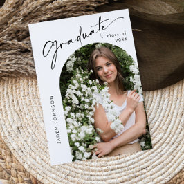 Modern Minimalistisch Afstudeerder PHOTO Graduatio Kaart