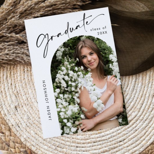 Modern Minimalistisch Afstudeerder PHOTO Graduatio Kaart