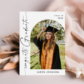 Modern Minimalistisch Afstudeerder PHOTO Graduatio Kaart