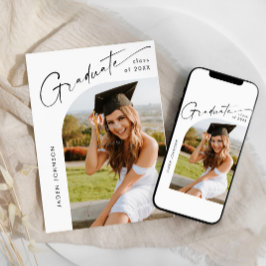 Modern Minimalistisch Afstudeerder PHOTO Graduatio Kaart