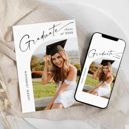 Modern Minimalistisch Afstudeerder PHOTO Graduatio Kaart