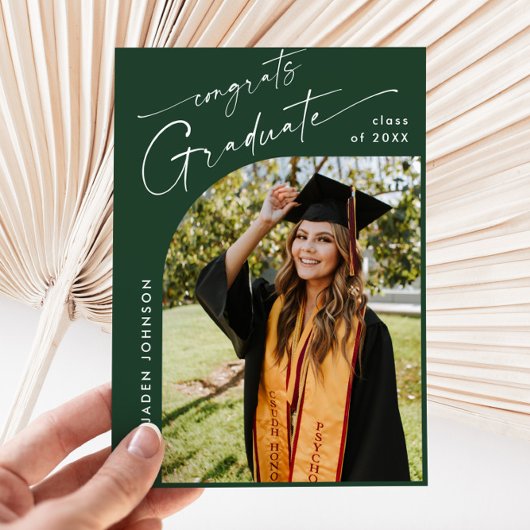 Modern Minimalistisch Afstudeerder PHOTO Graduatio Kaart